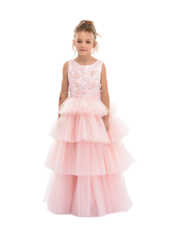 kidsatelier-Tulleen-SS19204-Pink-camellia-tiered-tulle-dress