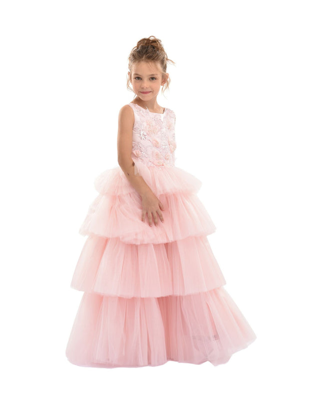 kidsatelier-Tulleen-SS19204-Pink-camellia-tiered-tulle-dress