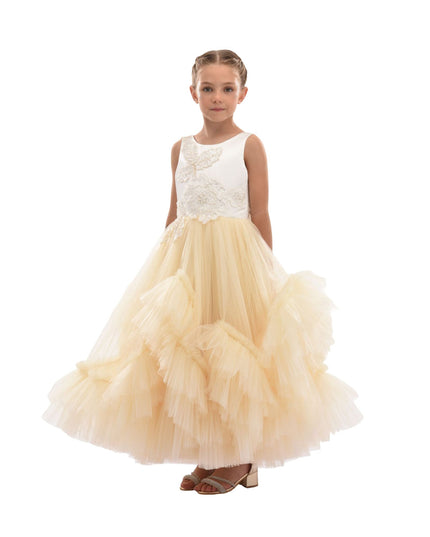kids atelier tulleen Gold Amber Tulle Dress