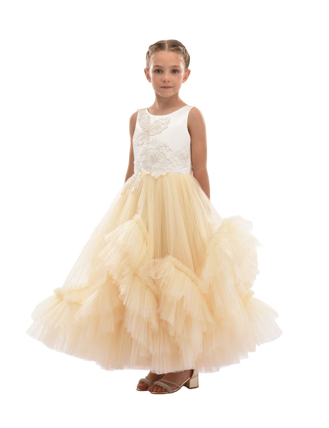 kids atelier tulleen Gold Amber Tulle Dress
