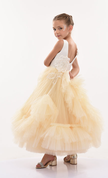 kids atelier tulleen Gold Amber Tulle Dress