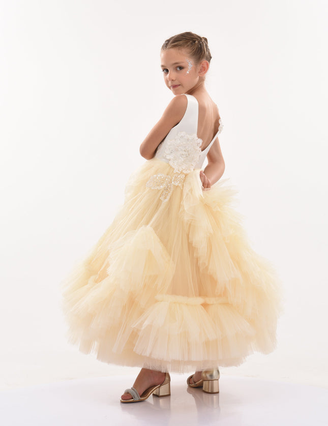 kids atelier tulleen Gold Amber Tulle Dress