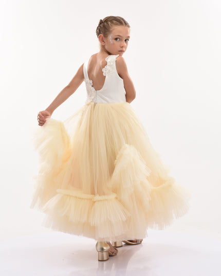 kids atelier tulleen Gold Amber Tulle Dress