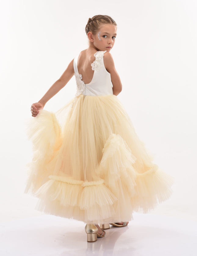 kids atelier tulleen Gold Amber Tulle Dress