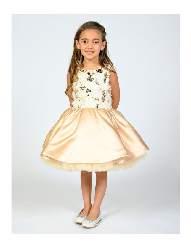 kidsatelier-tulleen-SS19406-CHAMPAGNE-tulleen- metallic-Gold-short-satin-champagne-dress- glamour 