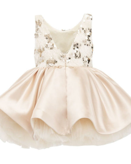kidsatelier-tulleen-SS19406-CHAMPAGNE-tulleen- metallic-Gold-short-satin-champagne-dress- glamour 
