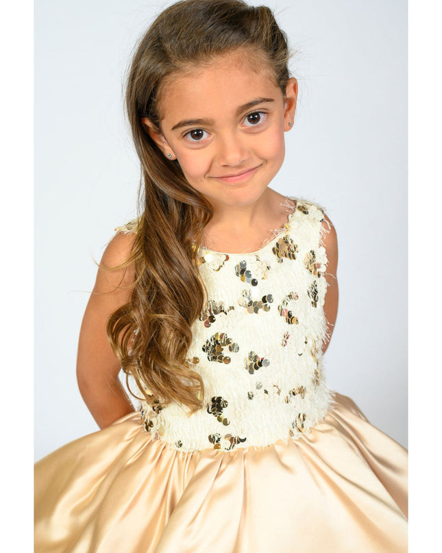 kidsatelier-tulleen-SS19406-CHAMPAGNE-tulleen- metallic-Gold-short-satin-champagne-dress- glamour 