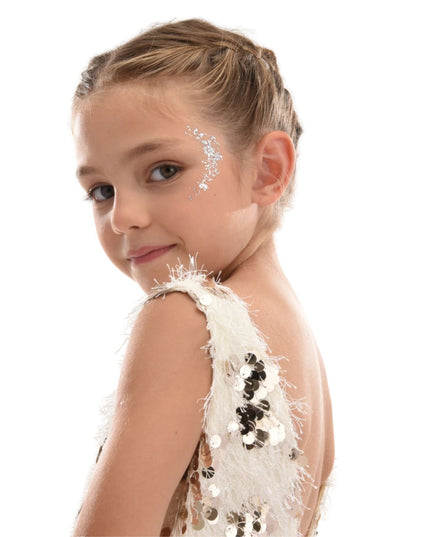 Beige Ashler Sequin Dress