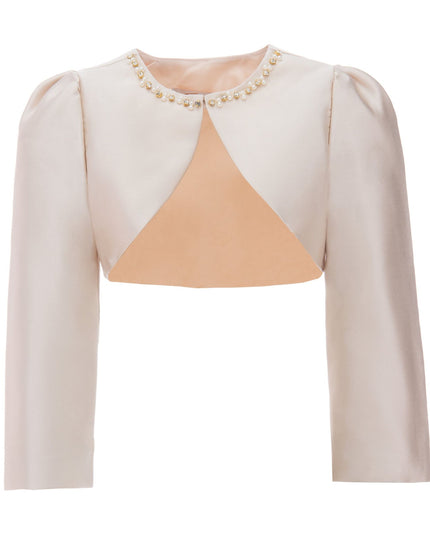 kidsatelier-tulleen-T-2401-Champagne-cropped-satin-cardigan