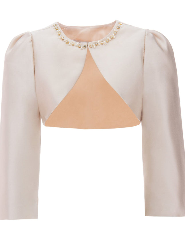 kidsatelier-tulleen-T-2401-Champagne-cropped-satin-cardigan