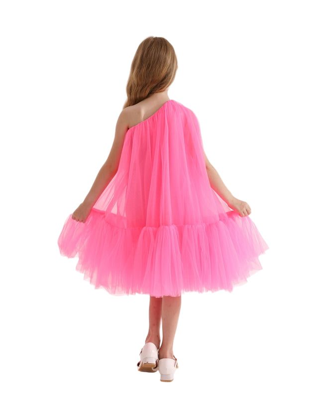 kidsatelier-tulleen-T-3002-Neon Pink-maggi-neon-bow-tulle-dress