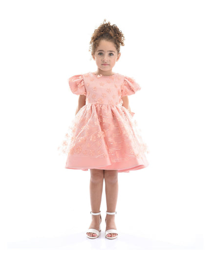 kidsatelier-tulleen-T-322409-Pink-coral-moneta-floral-bow-dress