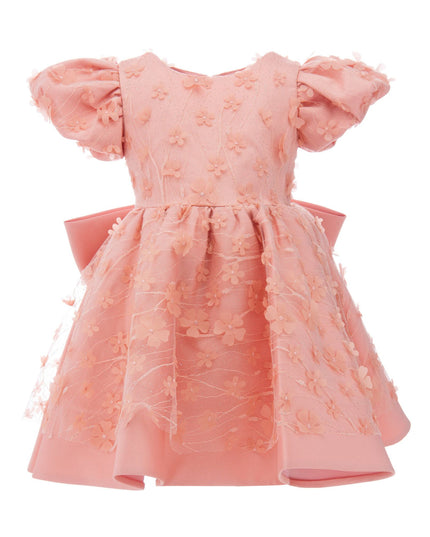kidsatelier-tulleen-T-322409-Pink-coral-moneta-floral-bow-dress