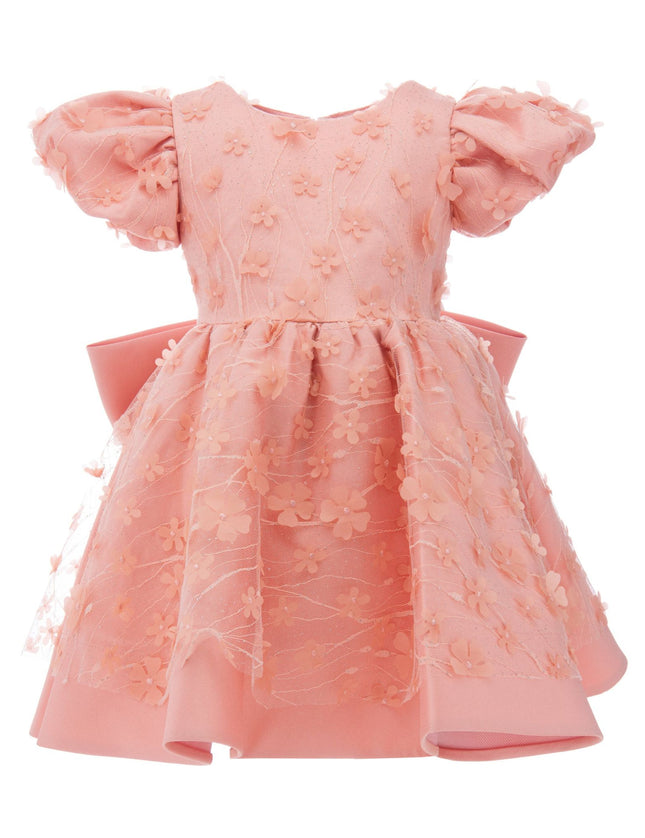 kidsatelier-tulleen-T-322409-Pink-coral-moneta-floral-bow-dress