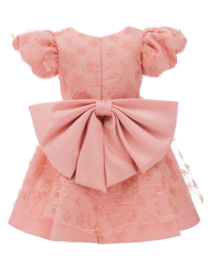 kidsatelier-tulleen-T-322409-Pink-coral-moneta-floral-bow-dress