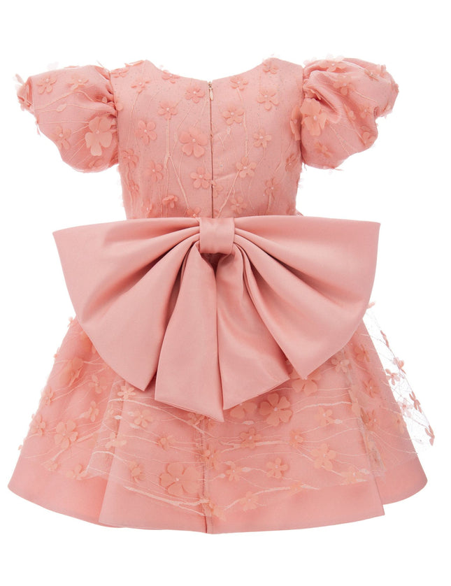 kidsatelier-tulleen-T-322409-Pink-coral-moneta-floral-bow-dress