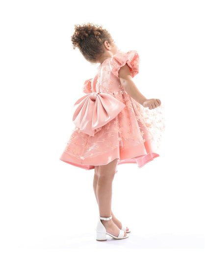 kidsatelier-tulleen-T-322409-Pink-coral-moneta-floral-bow-dress