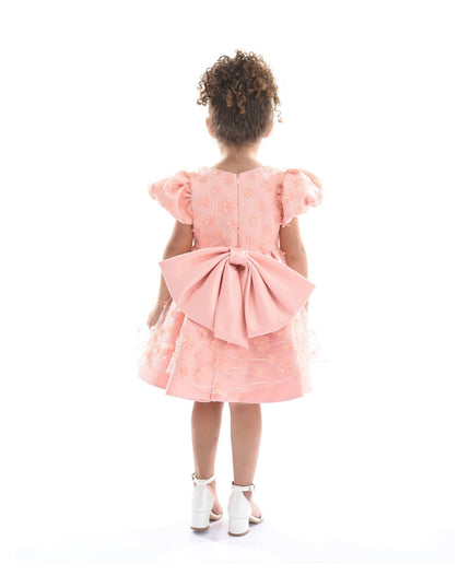 kidsatelier-tulleen-T-322409-Pink-coral-moneta-floral-bow-dress