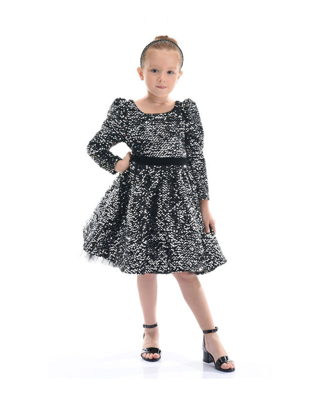 Kidsatelier-tulleen-T92211-Black-merribrook-sequin-bow-dress