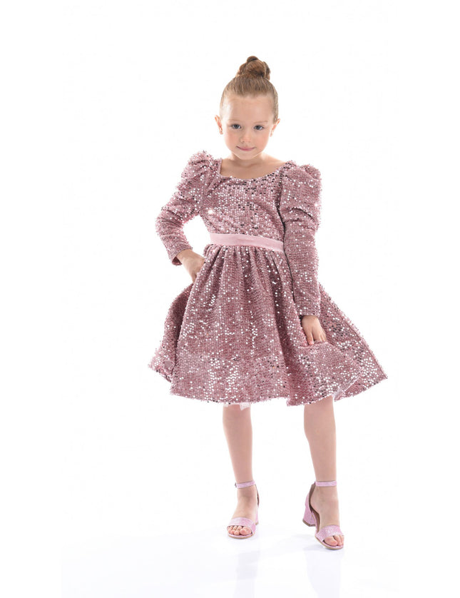 kidsatelier-tulleen-T92211-Pink-tulleen-pink-merribrook-sequin-bow-dress-t92211-pink