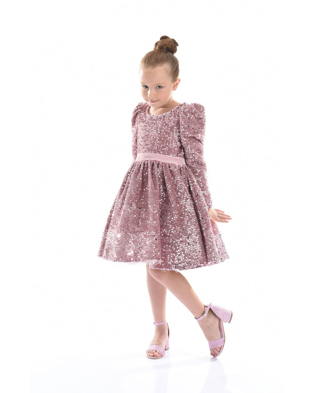 kidsatelier-tulleen-T92211-Pink-tulleen-pink-merribrook-sequin-bow-dress-t92211-pink
