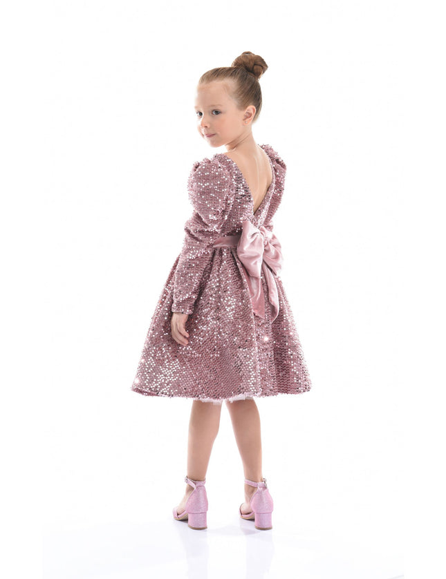kidsatelier-tulleen-T92211-Pink-tulleen-pink-merribrook-sequin-bow-dress-t92211-pink