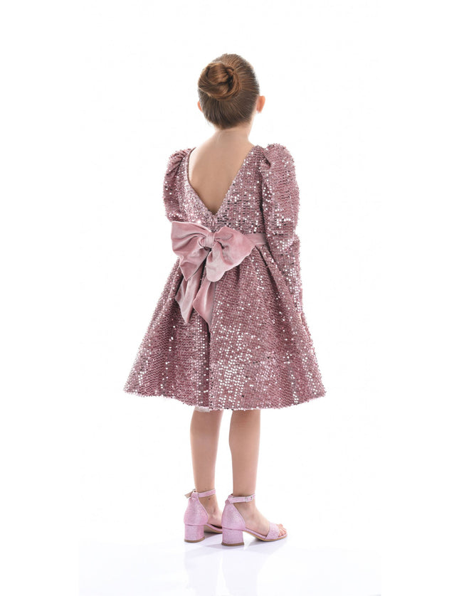 kidsatelier-tulleen-T92211-Pink-tulleen-pink-merribrook-sequin-bow-dress-t92211-pink