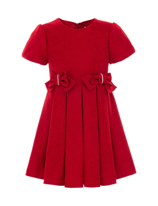 kidsatelier-tulleen-T92213-tulleen-red-harleigh-double-bow-pleated-dress-t92213