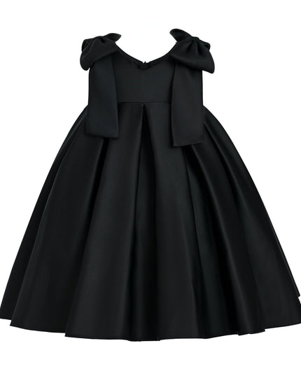 kidsatelier-tulleen-T9901-Black-palermo-satin-bow-pleated-dress