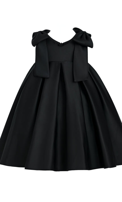 kidsatelier-tulleen-Black-Palermo-Satin-Bow-Pleated-Dress