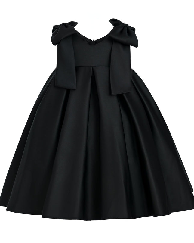 kidsatelier-tulleen-T9901-Black-palermo-satin-bow-pleated-dress