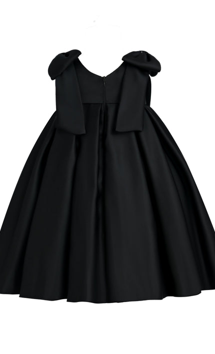 kidsatelier-tulleen-Black-Palermo-Satin-Bow-Pleated-Dress