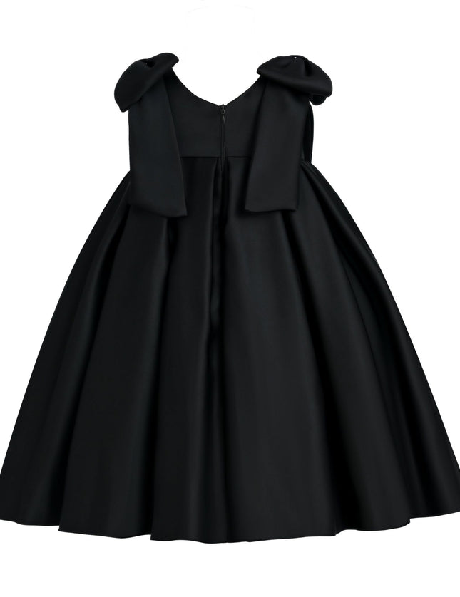 kidsatelier-tulleen-T9901-Black-palermo-satin-bow-pleated-dress