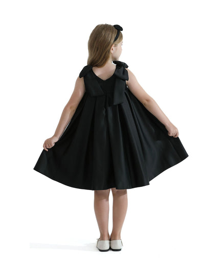 kidsatelier-tulleen-T9901-Black-palermo-satin-bow-pleated-dress