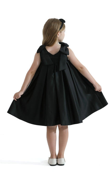 kidsatelier-tulleen-Black-Palermo-Satin-Bow-Pleated-Dress