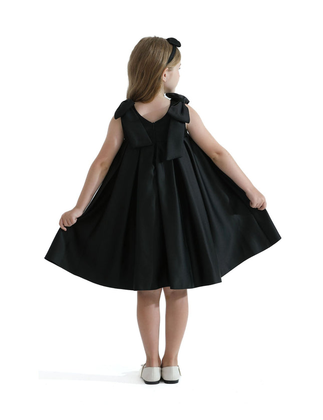 kidsatelier-tulleen-T9901-Black-palermo-satin-bow-pleated-dress