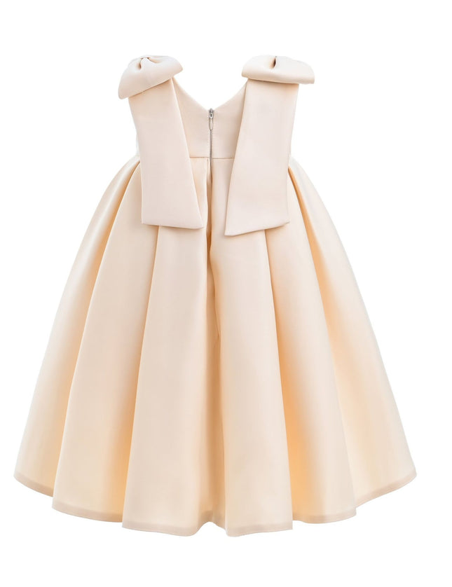 kidsatelier-tulleen-T9901-Champagne-gold-palermo-satin-bow-pleated-dress