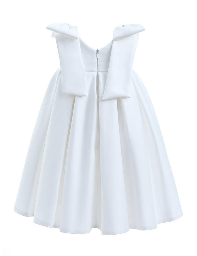 kidsatelier-tulleen-T9901-Ivory-palermo-satin-bow-pleated-dress