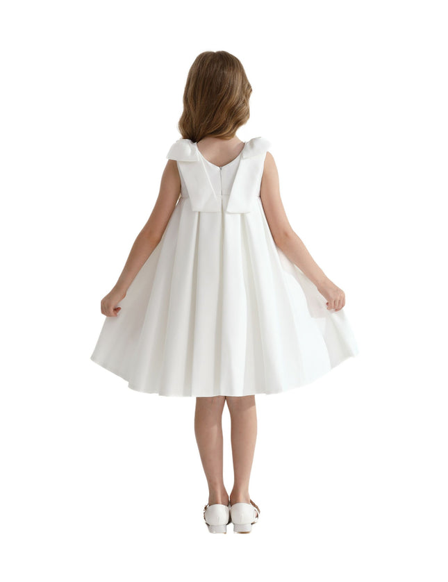 kidsatelier-tulleen-T9901-Ivory-palermo-satin-bow-pleated-dress