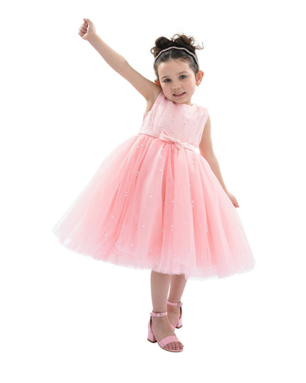 kidsatelier-tulleen-TAR03-Peach-pink-pearl-bow-tulle-dress