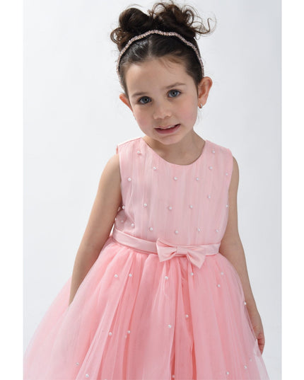 kidsatelier-tulleen-TAR03-Peach-pink-pearl-bow-tulle-dress