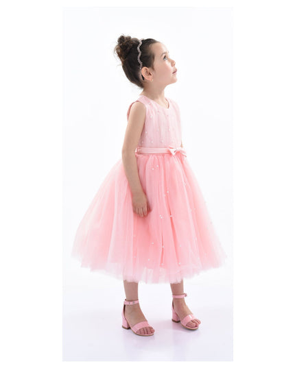 kidsatelier-tulleen-TAR03-Peach-pink-pearl-bow-tulle-dress