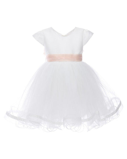 kids atelier tulleen White Satin Ribbon Dress