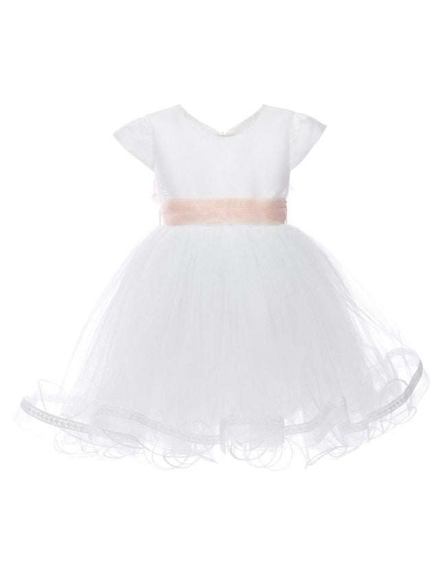 kids atelier tulleen White Satin Ribbon Dress
