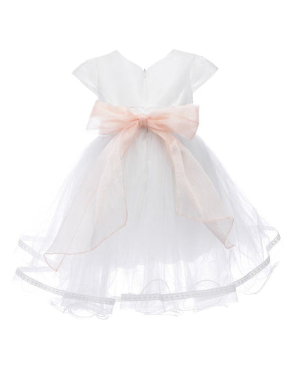 kids atelier tulleen White Satin Ribbon Dress