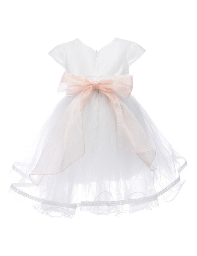 kids atelier tulleen White Satin Ribbon Dress