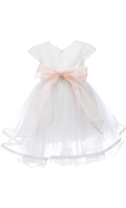 kids atelier tulleen White Satin Ribbon Dress