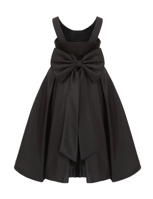 kids atelier tulleen Black Satin Bow-Back Dress