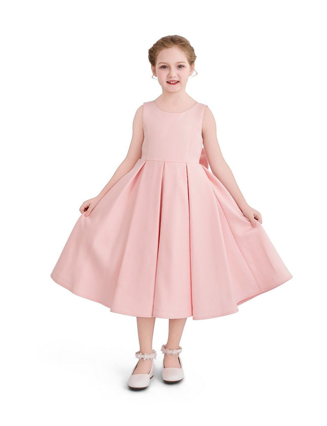 kids atelier tulleen Pink Satin Bow-Back Dress