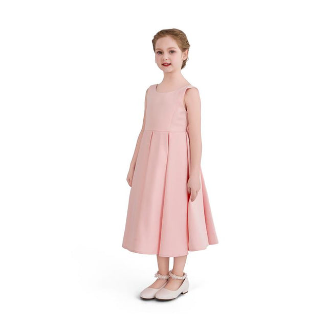 kids atelier tulleen Pink Satin Bow-Back Dress